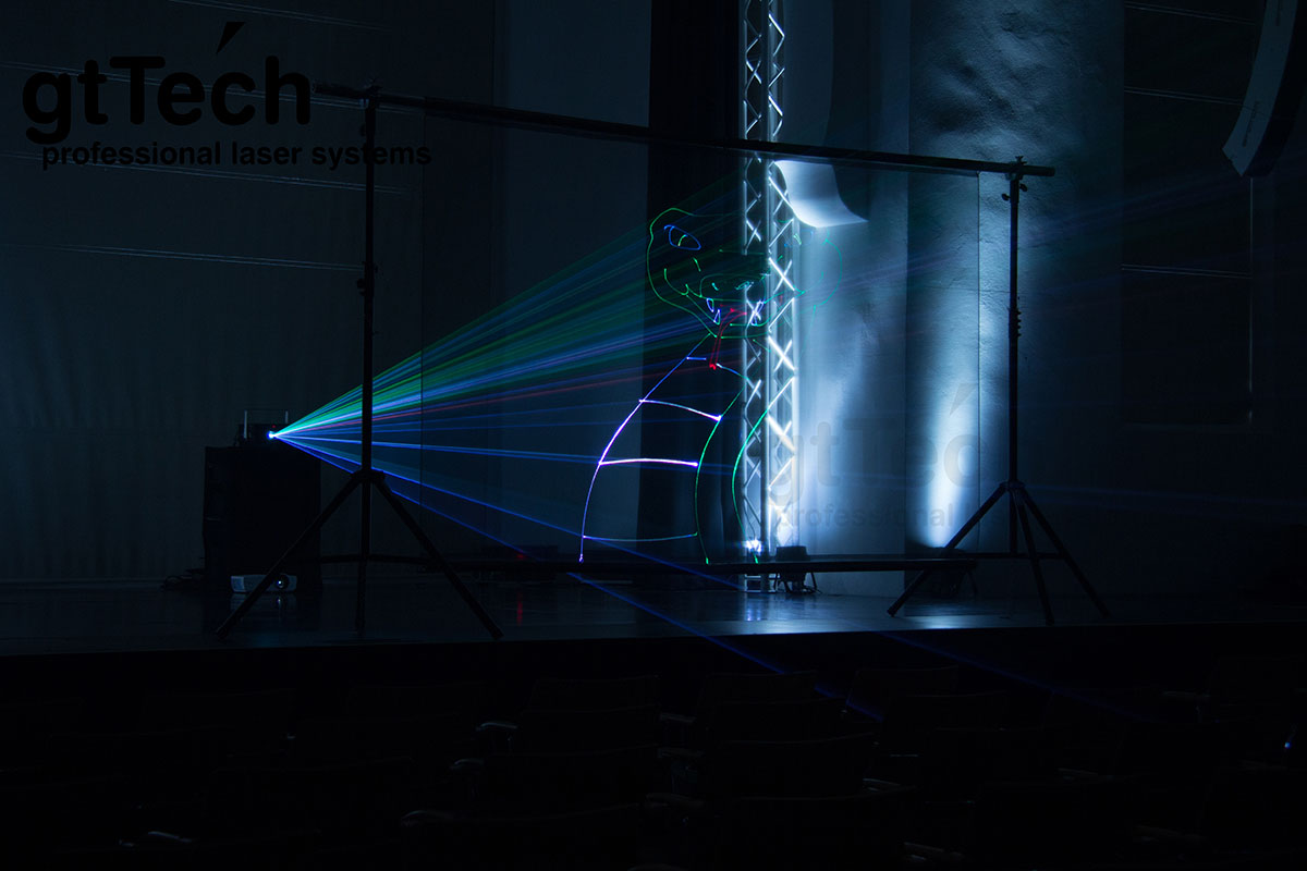 Laserscrim schwarz-metallic Bühnenstoff Licht
