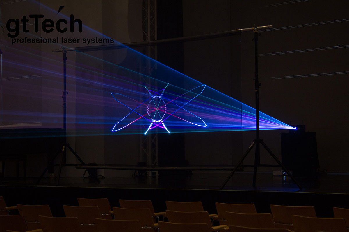 Lasergaze weiß Laserstrahlen