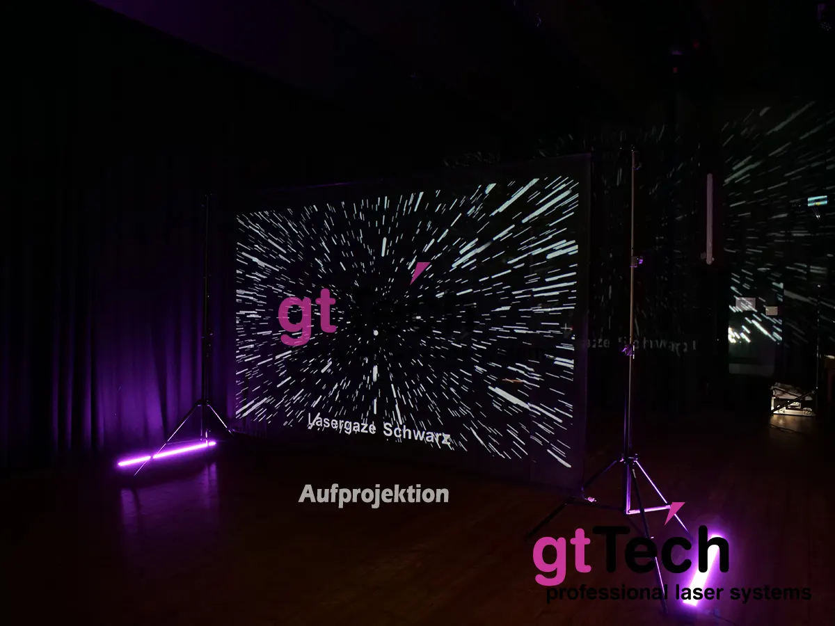 Lasergaze schwarz Aufpro Beamer