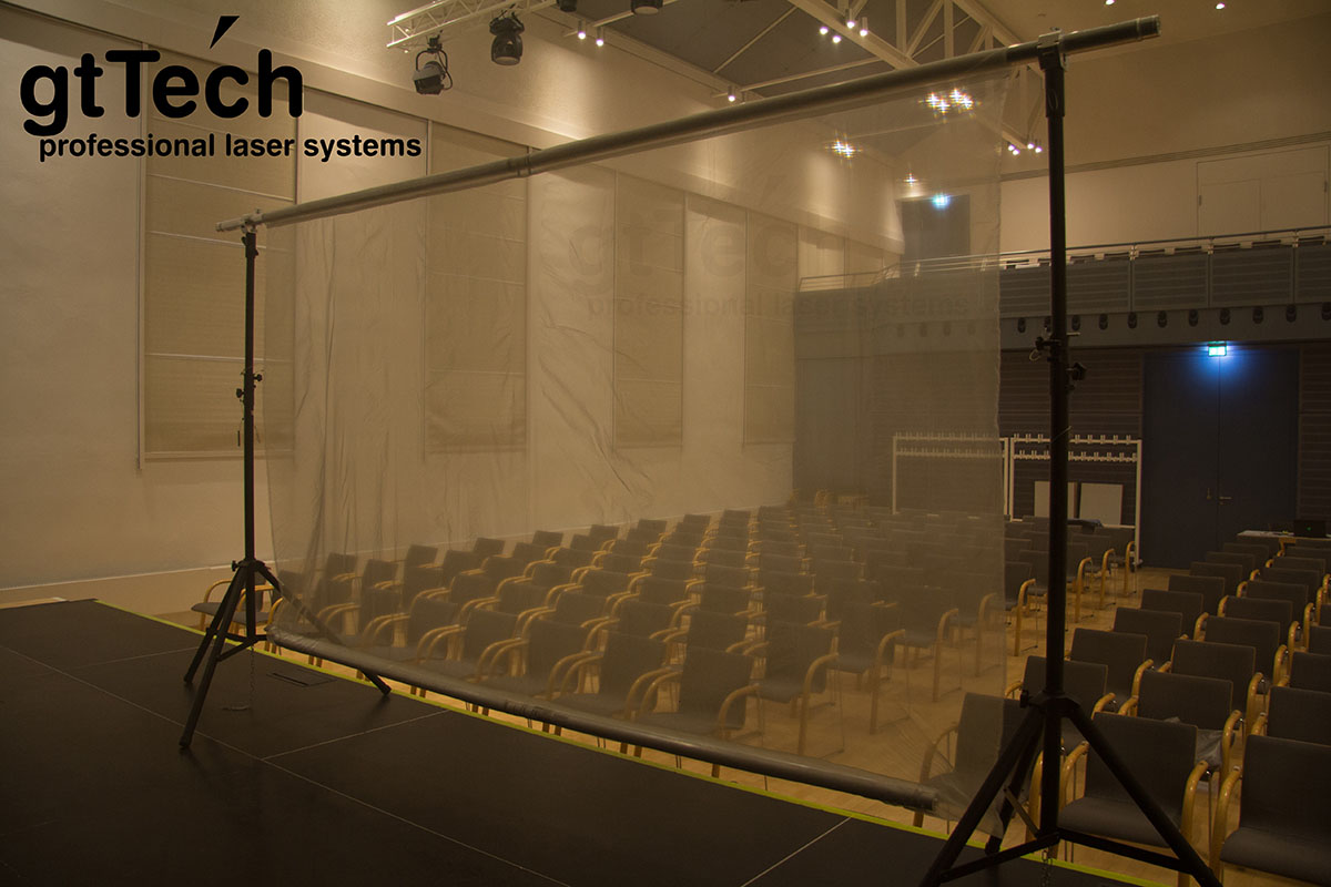 Laserscrim hellgrau transparenter Bühnenstoff Laserscrim hellgrau transparenter Bühnenstoff