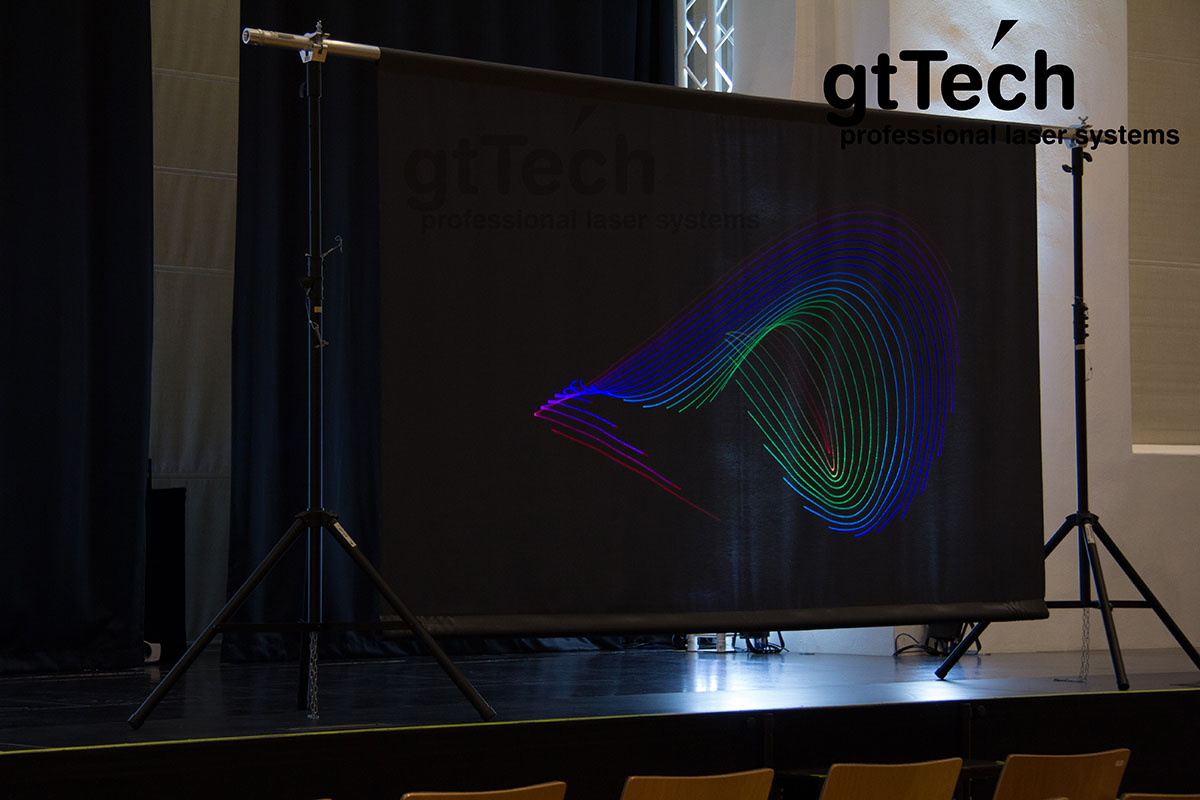 Projektionsstoff auf Stativ Projektionsstoff auf Stativ