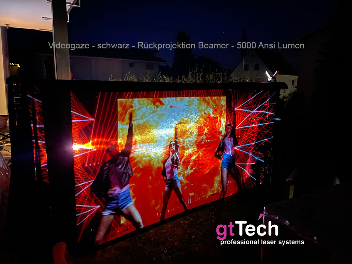 Videogaze schwarz Rückprojektion Videogaze schwarz Rückprojektion
